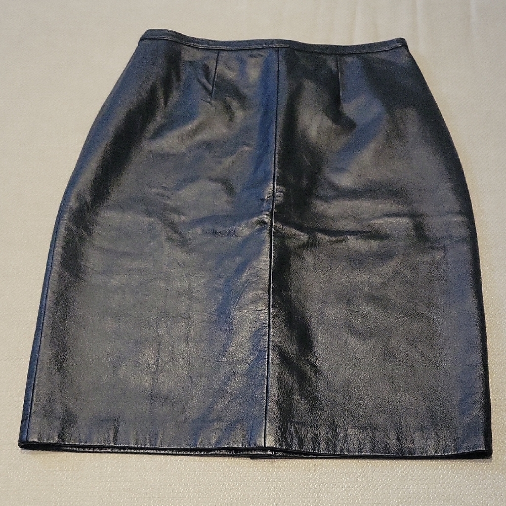Leather Skirt Black Vintage Mix It 6 Midi Pebbled Classic Fall Winter Witchy